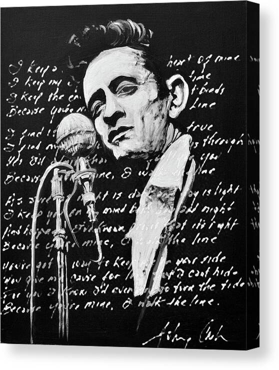 Johnny Cash I Walk The Line - Canvas Print - Melissa O'Brien Art