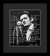Load image into Gallery viewer, Johnny Cash I Walk The Line - Framed Print - Melissa O&#39;Brien Art
