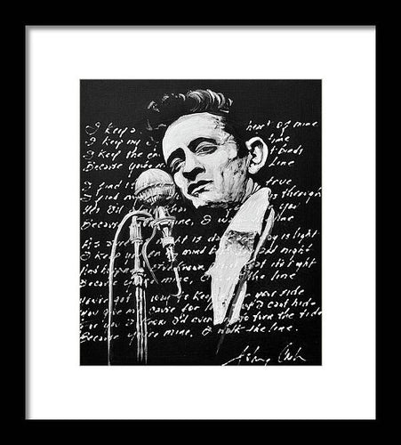 Johnny Cash I Walk The Line - Framed Print - Melissa O'Brien Art