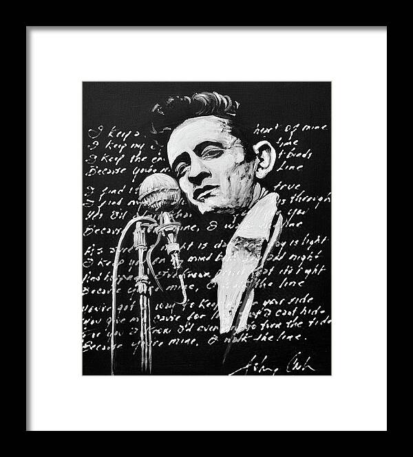 Johnny Cash I Walk The Line - Framed Print - Melissa O'Brien Art