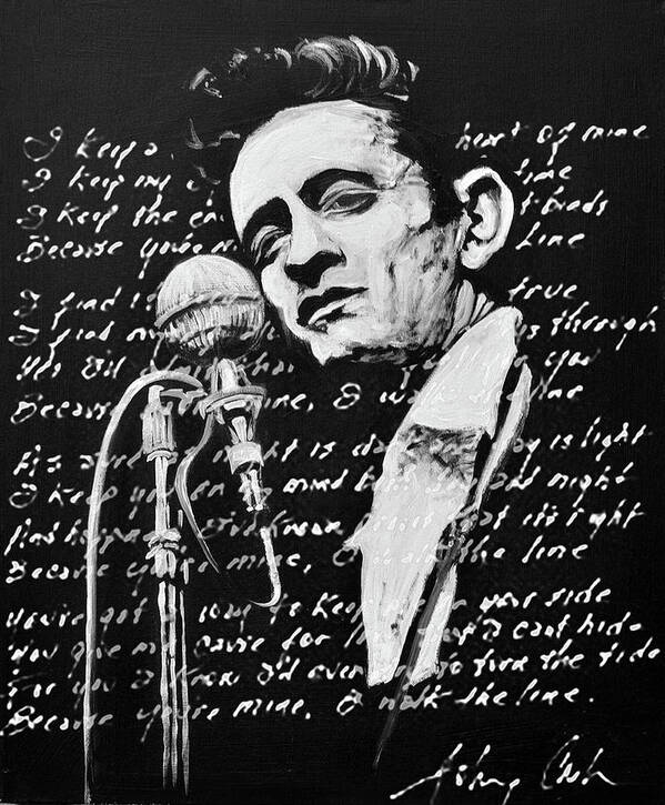 Johnny Cash I Walk The Line - Art Print - Melissa O'Brien Art