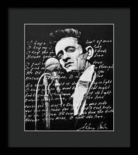 Load image into Gallery viewer, Johnny Cash I Walk The Line - Framed Print - Melissa O&#39;Brien Art
