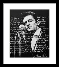 Load image into Gallery viewer, Johnny Cash I Walk The Line - Framed Print - Melissa O&#39;Brien Art

