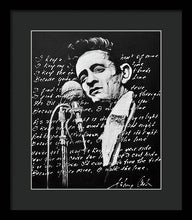 Load image into Gallery viewer, Johnny Cash I Walk The Line - Framed Print - Melissa O&#39;Brien Art
