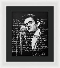 Load image into Gallery viewer, Johnny Cash I Walk The Line - Framed Print - Melissa O&#39;Brien Art
