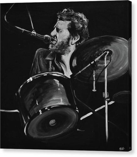 Levon Helm at Drums - Canvas Print - Melissa O'Brien Art
