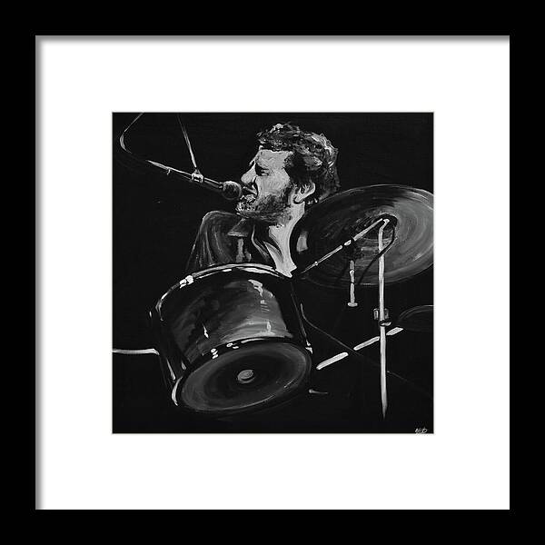 Levon Helm at Drums - Framed Print - Melissa O'Brien Art