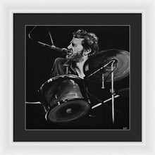 Load image into Gallery viewer, Levon Helm at Drums - Framed Print - Melissa O&#39;Brien Art
