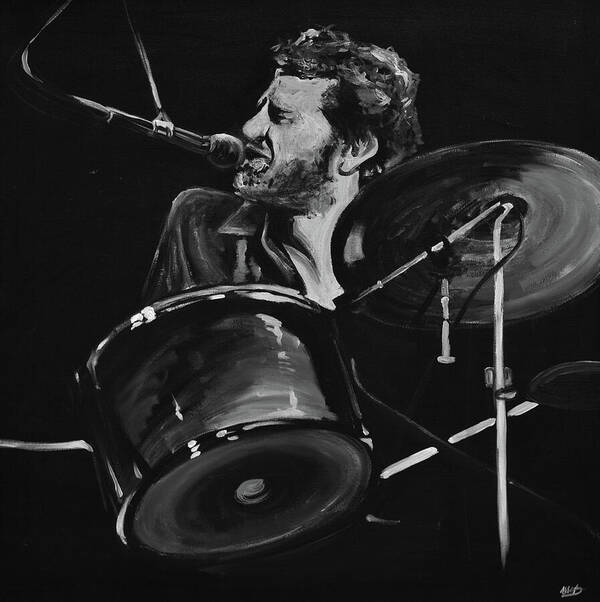 Levon Helm at Drums - Art Print - Melissa O'Brien Art