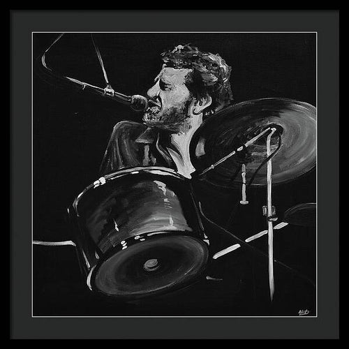 Levon Helm at Drums - Framed Print - Melissa O'Brien Art