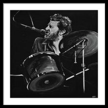 Load image into Gallery viewer, Levon Helm at Drums - Framed Print - Melissa O&#39;Brien Art
