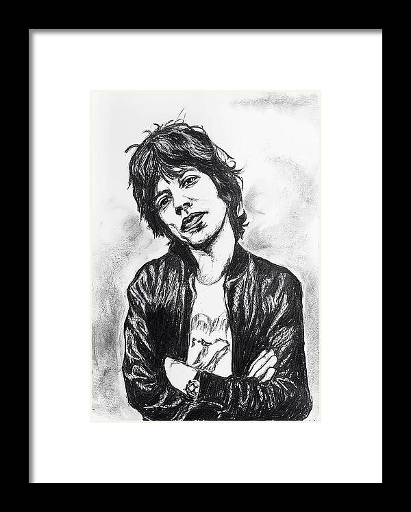 Mick Jagger - Framed Print - Melissa O'Brien Art