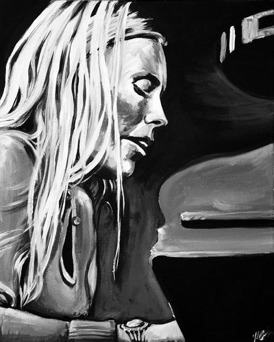 Joni Mitchell At Piano Fine Art Print - Melissa O'Brien Art