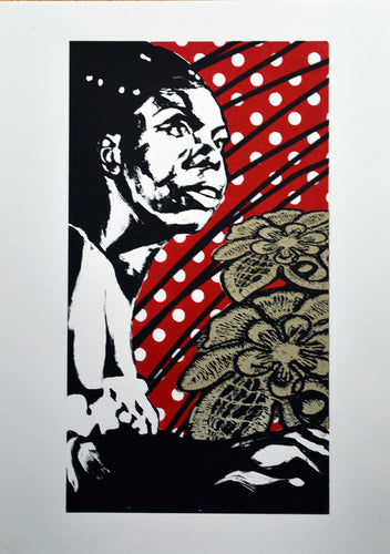 Nina Simone Screen Print Red Detail - Melissa O'Brien Art